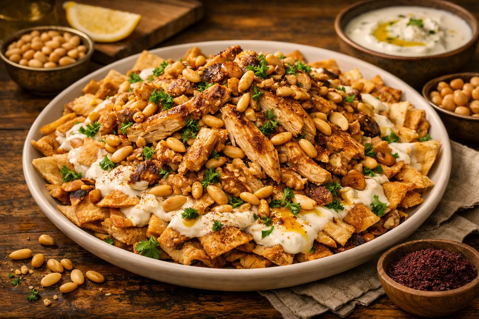 فتة الدجاج